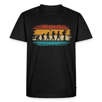 Photo Caméra Photographe Evolution Rétro Photographie - T-shirt Premium bio Homme - noir - Devant - Nico (187cm)