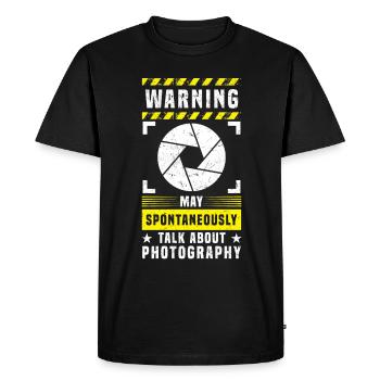 L’avertissement photo peut parler spontanément de photographie - T-shirt Premium bio Homme - noir - Devant - Nico (187cm)
