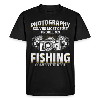 La photographie résout la plupart de mes problèmes avec - T-shirt Premium bio Homme - noir - Devant - Nico (187cm)
