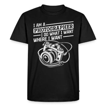 I am a photographer I do what I want - - Men's Premium Organic T-Shirt - black - Front - Nico (187cm)