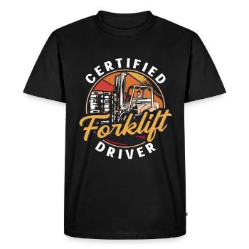 Chariot élévateur à fourche Entrepôt Chariot élévateur à fourche Cadeau - T-shirt Premium bio Homme - noir - Devant - Nico (187cm)