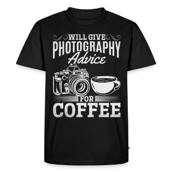 Photographe Je donne des conseils sur la photographie pour - T-shirt Premium bio Homme - noir - Devant - Nico (187cm)