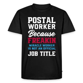Funny Letter Deliverer Post Post Gifts - Men's Premium Organic T-Shirt - black - Front - Nico (187cm)