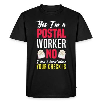 Funny Letter Deliverer Post Post Gifts - Men's Premium Organic T-Shirt - black - Front - Nico (187cm)