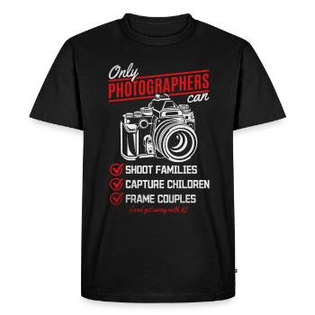 Photographie Appareil photo Photographe Drôle Photo - T-shirt Premium bio Homme - noir - Devant - Nico (187cm)