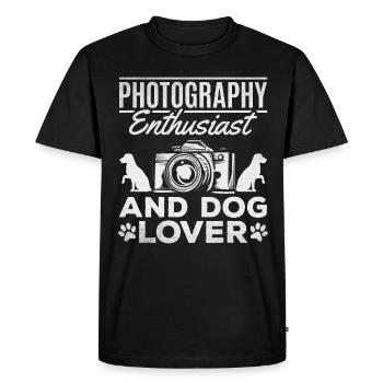Photography enthusiast and dog lover - Men's Premium Organic T-Shirt - black - Front - Nico (187cm)