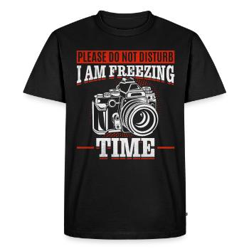 Please Do Not Disturb I Am Freezing Time — - Men's Premium Organic T-Shirt - black - Front - Nico (187cm)