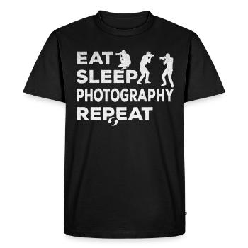 Appareil photo Photographe Nourriture Sommeil Photographie Photo - T-shirt Premium bio Homme - noir - Devant - Nico (187cm)