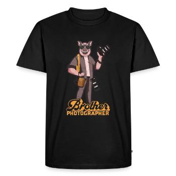 Photographe Amoureux Photo Frère Photographe - T-shirt Premium bio Homme - noir - Devant - Nico (187cm)
