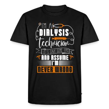 Dialyse Néphrologie Dialyse Technicien Cadeau - T-shirt Premium bio Homme - noir - Devant - Nico (187cm)