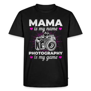 Mom is my name Photography is my game - - Men's Premium Organic T-Shirt - black - Front - Nico (187cm)