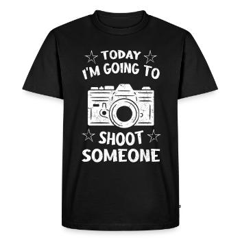 Photographe Aujourd’hui, je vais photographier quelqu’un, - T-shirt Premium bio Homme - noir - Devant - Nico (187cm)