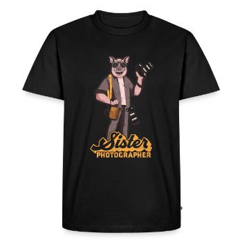 Photographie d’appareil photo Sœur Photographe - T-shirt Premium bio Homme - noir - Devant - Nico (187cm)