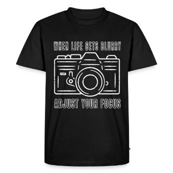 When life blurs, fit your - Men's Premium Organic T-Shirt - black - Front - Nico (187cm)