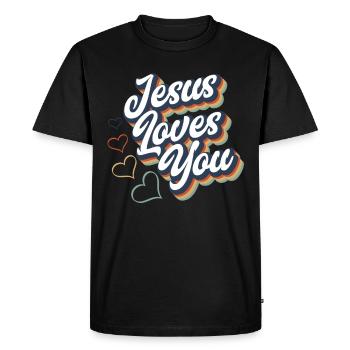 Jésus-Christ-Christ Religion Religieuse - T-shirt Premium bio Homme - noir - Devant - Nico (187cm)