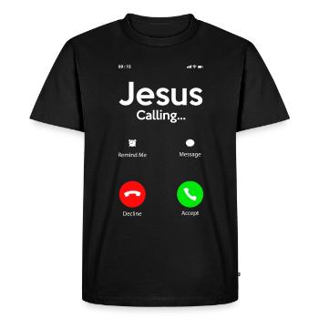 Jésus-Christ-Christ Religion Religieuse - T-shirt Premium bio Homme - noir - Devant - Nico (187cm)