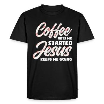 Jésus-Christ-Christ Religion Religieuse - T-shirt Premium bio Homme - noir - Devant - Nico (187cm)