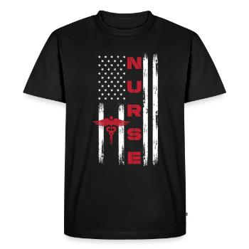 Infirmière infirmière - T-shirt Premium bio Homme - noir - Devant - Nico (187cm)