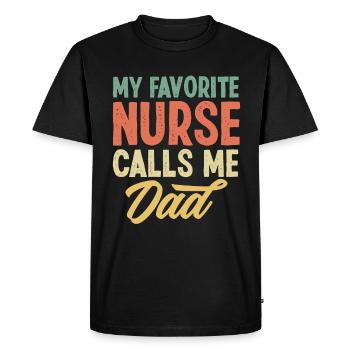 Infirmière infirmière - T-shirt Premium bio Homme - noir - Devant - Nico (187cm)