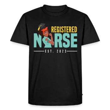 Infirmière infirmière - T-shirt Premium bio Homme - noir - Devant - Nico (187cm)