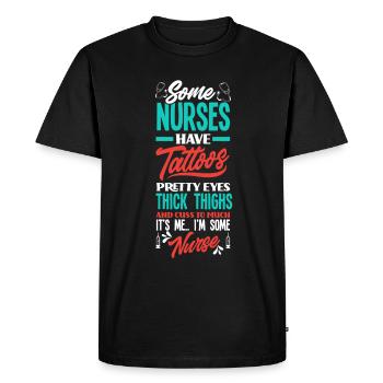 Infirmière infirmière - T-shirt Premium bio Homme - noir - Devant - Nico (187cm)