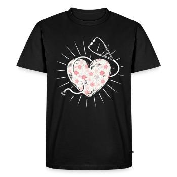 Infirmière infirmière - T-shirt Premium bio Homme - noir - Devant - Nico (187cm)
