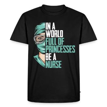 Infirmière infirmière - T-shirt Premium bio Homme - noir - Devant - Nico (187cm)