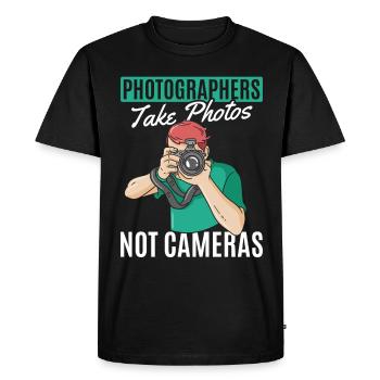 Les photographes prennent des photos, pas des appareils photo, - T-shirt Premium bio Homme - noir - Devant - Nico (187cm)