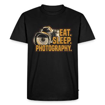 Eat Sleep Photographie Photo Caméra Photographe - T-shirt Premium bio Homme - noir - Devant - Nico (187cm)
