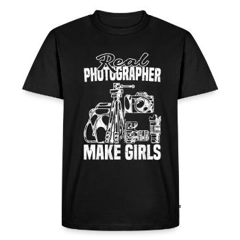 Les amateurs de photographie font de vrais photographes - T-shirt Premium bio Homme - noir - Devant - Nico (187cm)