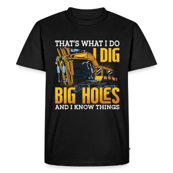 Excavator Construction Workers Excavators Excavator Drivers Gift - Men's Premium Organic T-Shirt - black - Front - Nico (187cm)
