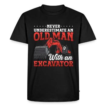 Ouvriers de la construction Excavatrices Excavatrice Conducteur Excavatrice Cadeau - T-shirt Premium bio Homme - noir - Devant - Nico (187cm)