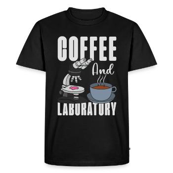 Technicien de laboratoire Technicien de laboratoire Coffee Science Gift - T-shirt Premium bio Homme - noir - Devant - Nico (187cm)