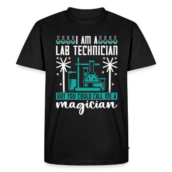Technicien de laboratoire Biologie Science Cadeau - T-shirt Premium bio Homme - noir - Devant - Nico (187cm)