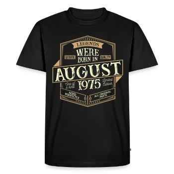 August 1975 birthday man - Men's Premium Organic T-Shirt - black - Front - Nico (187cm)