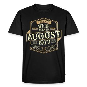 August 1977 Birthday Man - Men's Premium Organic T-Shirt - black - Front - Nico (187cm)
