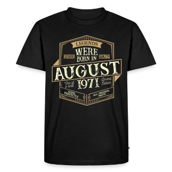 Homme d'anniversaire d'août 1971 - T-shirt Premium bio Homme - noir - Devant - Nico (187cm)