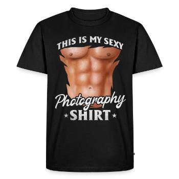Photo — Ceci est mon photographe de chemise de photographie sexy - T-shirt Premium bio Homme - noir - Devant - Nico (187cm)