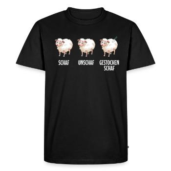 Photographie Moutons et moutons piqués moutons - T-shirt Premium bio Homme - noir - Devant - Nico (187cm)
