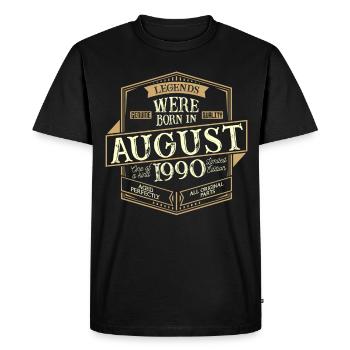 August 1990 Birthday Man - Men's Premium Organic T-Shirt - black - Front - Nico (187cm)