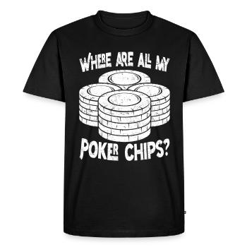 Joueurs de poker Où sont tous mes jetons de poker - T-shirt Premium bio Homme - noir - Devant - Nico (187cm)