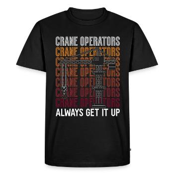 Construction Worker Crane Crane Driver Crane Operator Gift - Men's Premium Organic T-Shirt - black - Front - Nico (187cm)