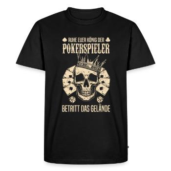 Joueurs de poker - Reposez votre roi des joueurs de poker - T-shirt Premium bio Homme - noir - Devant - Nico (187cm)