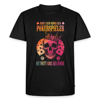 Joueurs de poker - Reposez votre roi des joueurs de poker - T-shirt Premium bio Homme - noir - Devant - Nico (187cm)