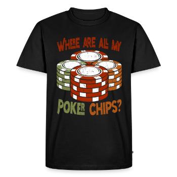 Joueurs de poker Où sont tous mes jetons de poker Poker - T-shirt Premium bio Homme - noir - Devant - Nico (187cm)