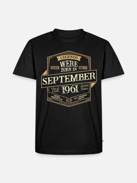 September 1961 birthday man - Men's Premium Organic T-Shirt - black