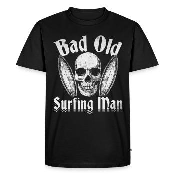 Surfeur de vagues Bad Old Surfer Man Surfer - T-shirt Premium bio Homme - noir - Devant - Nico (187cm)