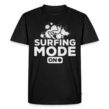 Water surfer surf mode on surfboard surfer - Men's Premium Organic T-Shirt - black - Front - Nico (187cm)