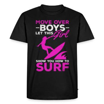 Surfer Move Over Boys Laissez-vous inspirer par cela - T-shirt Premium bio Homme - noir - Devant - Nico (187cm)