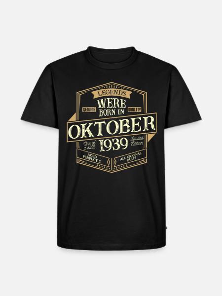 October 1939 birthday man - Men's Premium Organic T-Shirt - black